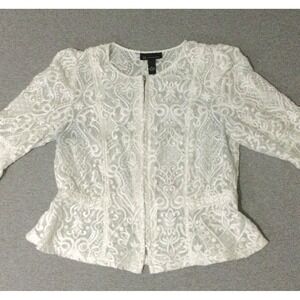 INC International Concepts Lace zipper  cropped Jacket Lightweight